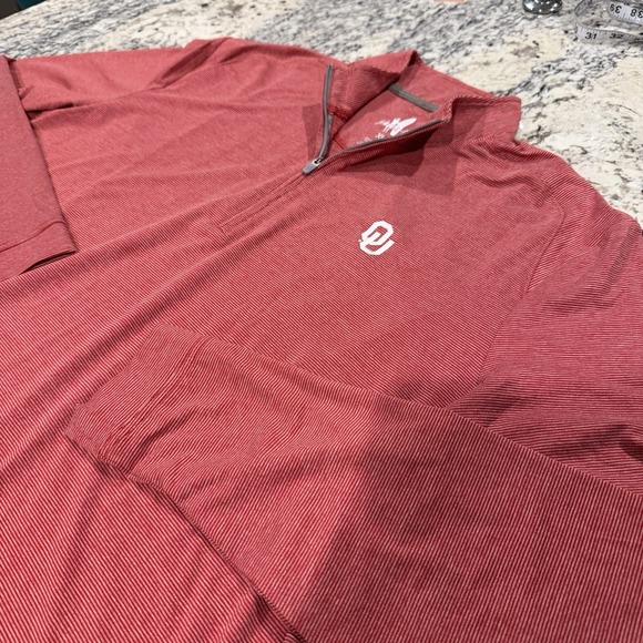 JOHNNIE O Oklahoma Sooners Mens Crimson XL Quarter Zip Pullover Red Long Sleeve - Picture 13 of 13